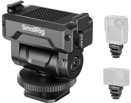 SMALLRIG Quick-Release Cold Shoe Mount for DJI Osmo Action 6/ Nano, Features a 1/4-20 Threaded Hole and Cold Shoe, Supports 160° Tilt Swivel, for Magic Hand, Selfie Sticks, Camera Cages, 6440