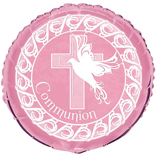 Unique Party Ballon zur Taufe, Motiv: Taube, rosa
