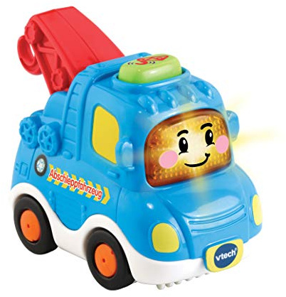 VTech TUT TUT Baby Flitzer - Abschleppfahrzeug – Spielzeugauto mit Musik, aufleuchtender Taste, spannenden Sätzen und Geräuschen – Für Kinder von 1-5 Jahren