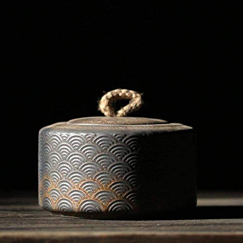 NJXM Japanische Keramik Teedosen Jahrgang Porzellan Tee-Box Für Die Lagerung Von Tee Oder Tee-Box Lebensmittel Wagen Keramik-Tee-Topf Traditionelle Box Portable Universal-,8.5cm*13.9cm