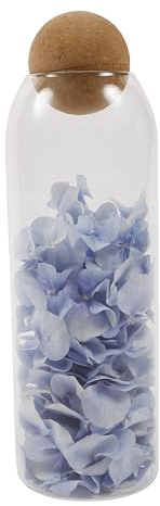 ORNAMI Clear Glass Kitchen Storage Jar with Cork Ball | Mason Food Canister Jar with Spherical Cork Lid | BPA-Free Pantry Organiser (1.5L)