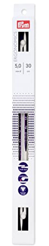 Prym 190306 Jackenstricknadeln Ergonomics 30 cm 5,00 mm, Alabasterweiß