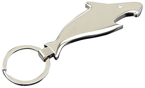 ARFUKA Shark Bottle Opener Keychain Stainless Steel Beer Opener with Carabiner Clip (Outdoor Party Travel Essentials for Beer Lovers)