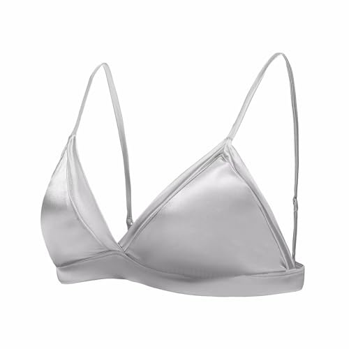 SilRiver 19mm Élastique en Soie Vraie Soutien-Gorge Triangle Confort Spa Professionnel Spécial Post-opératoire Coussinets Amovibles