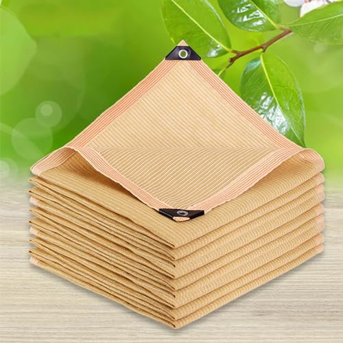 Voile Ombrage,HDPE Toile D'ombrage Pergola Serres Filet D'ombrage,Protection Rayons 80-95% UV Filet D'ombrage,pour La Couverture VéGéTale/Jardin/Voitures/Terrasse/Camping,Beige,3x6m
