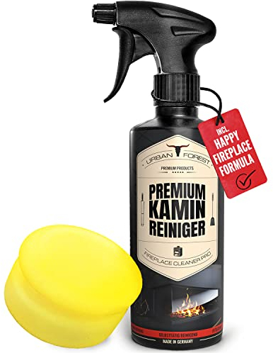 SPARSET Kamin Reiniger & Ofen-Reiniger mit Schwamm | Ofen Glasreiniger & Kaminscheiben Reiniger | Ruß Reiniger zur Kamin Reinigung von Kamin-Scheiben | KAMINREINIGER von URBAN FOREST 500ml