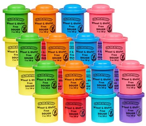 Colorations 24 Wheat & Gluten Free Classic Dough - 8 Colors (2oz Each) | Non-Toxic, Play Dough, Bulk Set, Sensory Kit, Party Favors, Classroom Pack