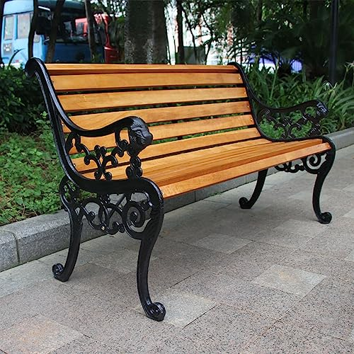 Tazyee Bank Aus Holz, Gartenstühle, Gartenbank, Liegestuhl, Lounge-Sessel, Modisch, Antik, Modern, Vintage-Stil, Gartenmöbel, Bank, Holzhocker, Outdoor-gartenbank, Stuhl 1.2M Yellow