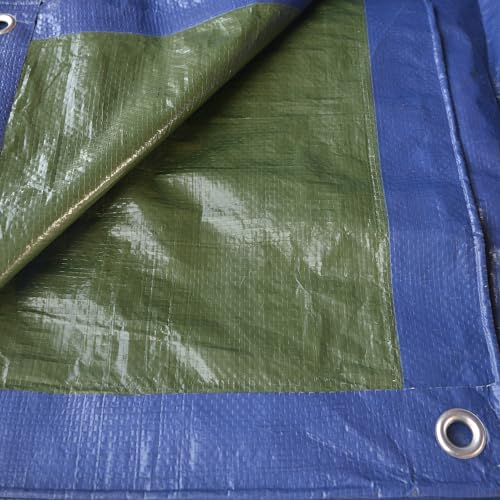 TENAX COVER ALL 2,00x6 m Telo Occhiellato Verde-Blu 90 g/m², Telo Copritutto per Legna, Mobili da Giardino, Auto, Piscine, Barche, Campeggio, Telone Protettivo Impermeabile Antistrappo con Occhielli