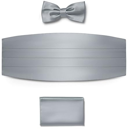 BRERA 67 Set Kummerbund Einstecktuch und Fliege Herren für Anzug verschiedene Größe und Farben aus Seide | Fliege mit Einstecktuch Accessoires-Set für Smoking Herren | Gürtel für Abendkleid
