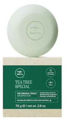 Tea Tree Special Shampoo Bar, Deep Cleans, Refreshes Scalp, Especially Oily Hair, For All Hair Types, 2.8 oz
