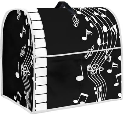 TOADDMOS Kitchen Stand Mixer Cover Dustproof Foldable Home Kitchen Accessories Music Notes Piano Keyboard Aid Mixer Cover Protector