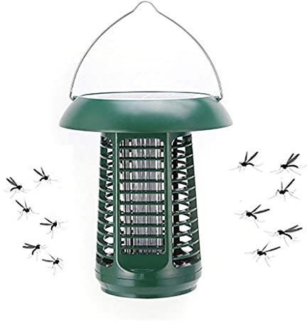 TEmkin Tueur de moustiques, Tueur de moustiques électrique Solaire, Lampe Anti-Moustique UV LED, Anti-Moustique Silencieux pour Jardins extérieurs