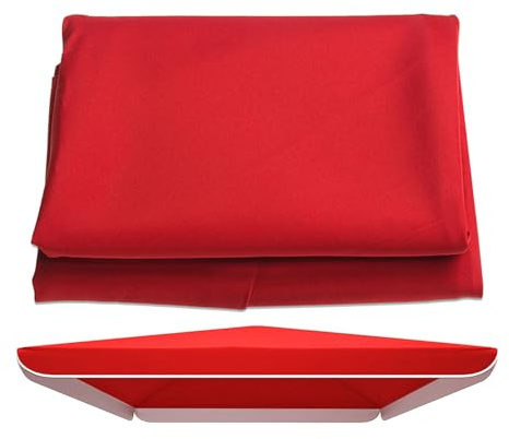 Patio Umbrella Replacement Canopy, 4 Arms Sun Umbrella Replacement Cloth, Garden Parasol Canopy Cover, Thickened Double Layer Replacement Parasol Fabric Canopy for Parasols(Red,3.0x3.0m/9.8x9.8ft)