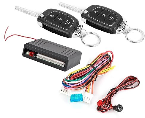 Natudeco Universal Car Alarm Systems Keyless Entry Systems Kit Car Security Systems 3 Buttons Keyless Central Lock with Wire Harness