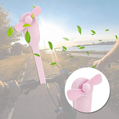 Mini Ventilador Flexible de Silicona Suave, Recargable, Mini Ventilador USB para Oficina en Casa (Pink)