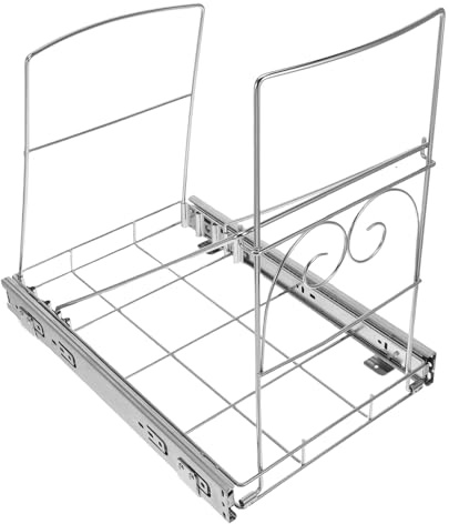 Amosfun Pattumiera Estraibile Sotto Il Mobiletto Sotto Il Lavandino Sotto Il Mobiletto Ripiano Regolabile Pattumiera Ripiano Estraibile Con Cestello Per Bidone Della Spazzatura Da 7-11