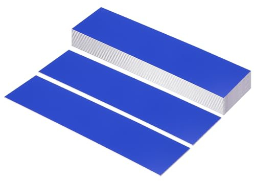PATIKIL 10x2 Blank Name Plates, 16 Pack Custom Engraved Name Plate Rectangle Laser Engraving Blanks for Personalized Nameplates Office Door DIY Painting Supplies, Blue, White