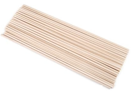 SHENJMAI Bastelstäbe Runder Holzstab for Basteln, Essen, DIY, Dübel, Bauen, Modell, Holzbearbeitungswerkzeug für Kunst und Handwerks Projekte(20cmx3mm 50pcs)