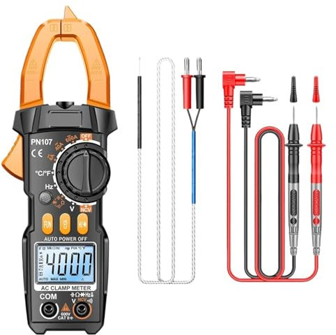 Digital klämmätare diod temperaturfrekvens Ohm kapacitans testare NCV multimeter display elektriker verktyg (gul)