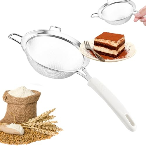 Setaccio per la cottura | Doppio strato in acciaio 30 Mesh Metal Strainer, utensili da cucina gadget per alimenti setacci succhi filtraggio drenante risciacquo lavaggio