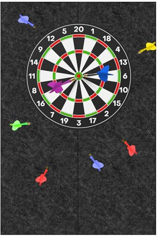 Dartboard-Wandschutz aus Filz 60x90 cm, Selbstklebende Wandumrandung für Kork-Dartboard-Rückseite und Wandfliesen für Kompletten Wandschutz, Schwarz