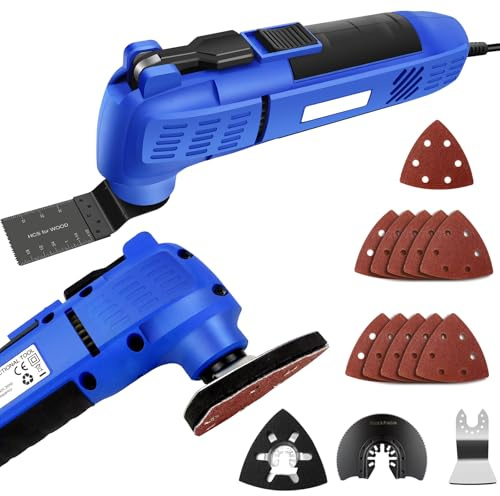 Electric Oscillating Multi Tools, 280W 22000RPM Corded Multi Tool with Saw Blade, Sanding Paper, 3°Oscillation Angle Quick-fit Blade,Oscillating Saw Accessories Kit for Details Sander, Cutter, Grinder