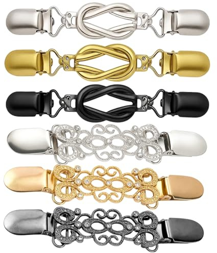 6er Set Cardigan Clips - Cinch Clips für Kleidung - Anti-Rutsch Clips für Damen - Cardigan Clips zum Enger Machen von Pullovern & Blusen