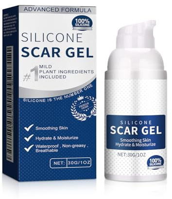 SEESUNO Silicone Scar Gel, Advanced Scar Cream for Acne Stretch Mark Keloid C Section & Surgery Scars (30g)