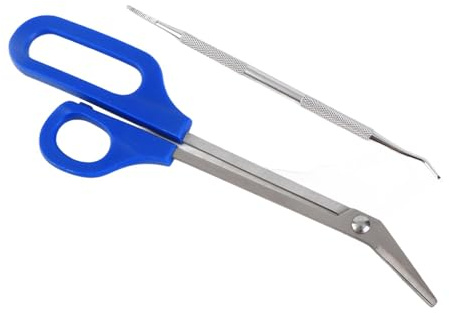 OEBUAFI Heavy Duty Toenail Scissors with Long and Angled Mouth for Manicure Salon, Stainless Steel Pedicure Tool for Removing Dead Skin Cells