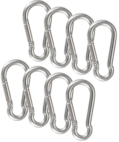 PATIKIL 8Pcs Anneaux De Drapeau De Remplacement M5 Crochets À Ressort | En Acier Inoxydable, Crochets À Ressort Métalliques Robustes, Pour Drapeau Avec œillet, Hamac Balançoire Voyage