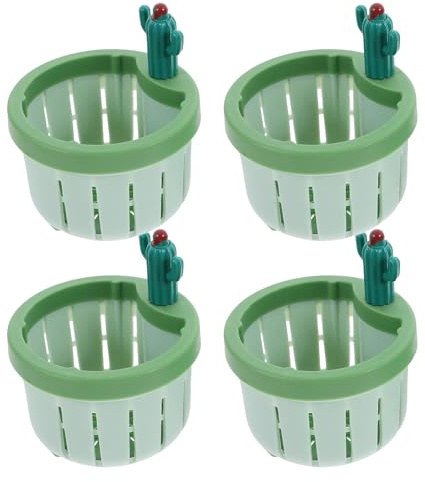 Yardenfun 4 Pièces Panier Filtrant Évier Cuisine Plastique Cactus Antibouchage Filtre Drainage Résistant Sans Accessoire Décoratif Pratique pour Cuisine