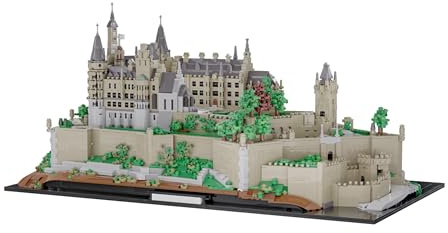 BlueBrixx Burg Hohenzollern, 3182 Klemmbausteine, Größe M | Höhenburg auf Landschaftssockel, Türme, Mauern und Innenhof, 448 x 256 x 204 mm, ab 14 Jahren, 108687