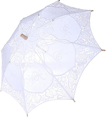 Picysa Spetsparaply Elegant Bomullstyg Brudparasoll för