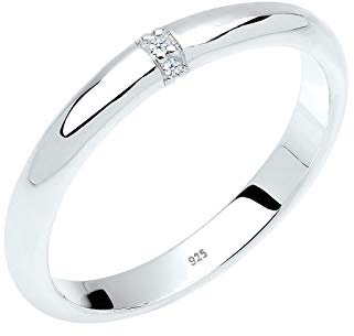 Elli DIAMONDS Anillo Mujeres Classic con Diamante (0,04 ct.) en Plata de Ley 925