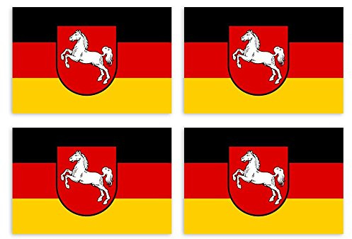 Kiwistar Aufkleber 4,5 x 3,9 cm Niedersachsen - Bundesland Autoaufkleber Deutschland Flagge Länder Wappen Fahne Sticker Kennzeichen - Auto - Fahrrad - LKW