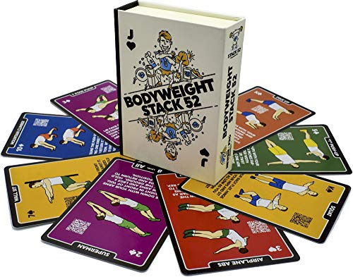 Stack 52 Bodyweight-Übungskarten: Workout-Kartenspiel | Von einem Experten für militärisches Fitnesstraining entwickelt. Video-Anleitungen inklusive. Kein Equipment erforderlich.