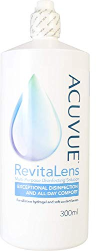 ACUVUE RevitaLens MPDS – Pflegemittel und Reiniger für weiche Kontaktlinsen – Wirkt mehr als 16 Stunden – Vorteilspack – 1 x 300 ml + 1 Behälter