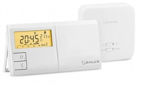 Salus 091FLRFv2 Funk-Raumthermostat Elektronischer Temperaturregler Digital Thermostat mit Wochenprogramm und Empfänger