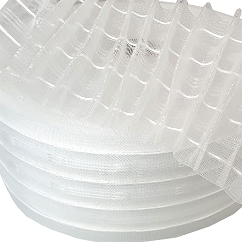 Bestlivings Bleistiftband Transparent 85mm (Länge: 5m - 50m), 1:2 Gardinenband zum Aufnähen für Stoffe, Gardinen und Vorhänge, Faltenband