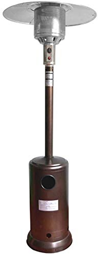QCLU Radiateurs à gaz extérieur Haut de Gamme Jardin en Acier Inoxydable avec Roues (12kW) (Color : Brown)