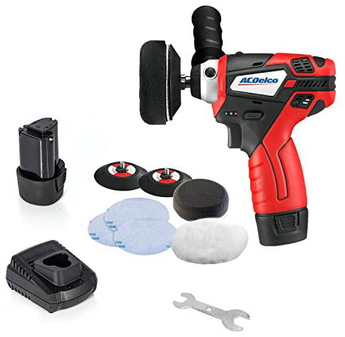 ACDelco Tools ARS1214P G12 Series Polisher 10.8V Cordless Li-ion Dual Action 2-Speed 75mm Mini Polisher/Sander Power Tool (2 Battery Kit)
