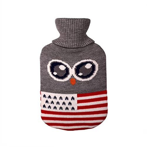 UKKO Boule acqua calda 2000Ml Bottiglia Di Acqua Calda Piena Di Acqua Di 2000Ml Autumn/Winter'S Women'S Warming Bottle Bottle Bag Copertura A Maglia Rimovibile-D