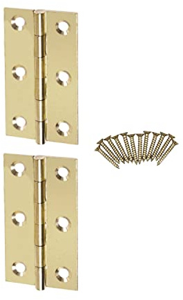Lot de 2 charnières de porte en laiton massif de 63 mm pour portes intérieures et extérieures, charnières pour portes d'armoires et portes d'armoires