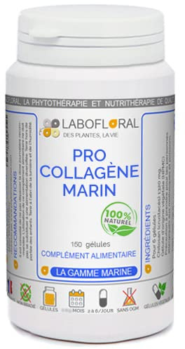 Pro Collagène marin Labofloral 150 gélules dosées à 300 mg - Complément alimentaire - Articulations, peau, beauté - Fabriqué en france