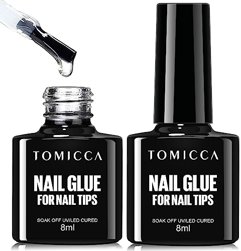 TOMICCA Nagelkleber Für Kunstnägel -UV Kleber Nägel-Nail Glue Gel -Etra Stark