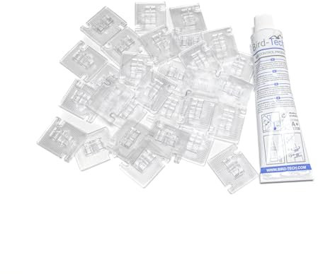 Bird-Tech TM Ganci per Reti + Silicone Trasparente (50 Pezzi + 1 Silicone)