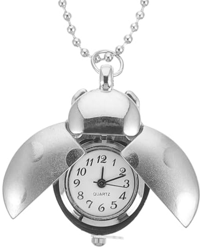 WRITWAA 1Stück Beetle Designed Pocket Watch aus Zinklegierung mit Ketten-Design Kreative Vintage Taschenuhr für Männer und Frauen für Besondere Anlässe