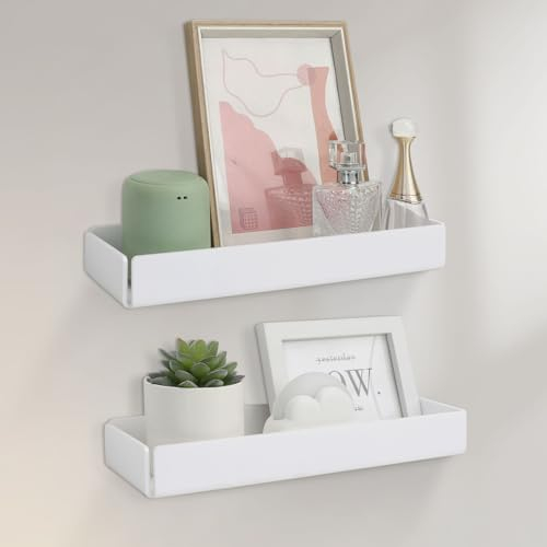 OTraki 2 Pezzi Mensola da Muro in Acrilico Mensola da Parete Senza Foratura Porta Vinili Adesivo per Camera da Letto Cucina Soggiorno Salotto Decorazione Della Stanza