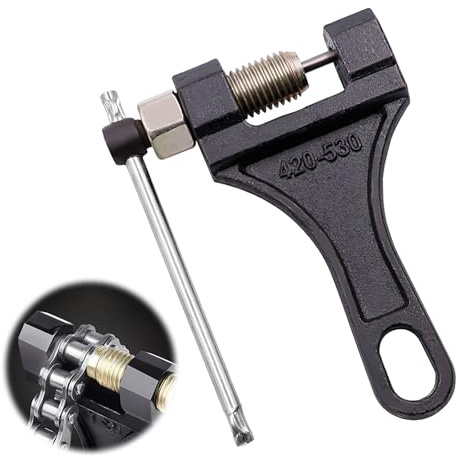 TNSLAND Rompicatena Moto, Rompicatena Bicicletta Strumento di Rivettatura Catena Moto, Rivettatrice Catena Moto Strumento di Rivettatura per 420/428/530 Moto UTV ATV Bicicletta Trattore